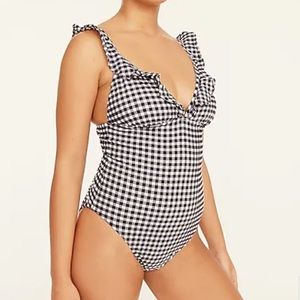 J.Crew ruffle gingham swimsuit NWT